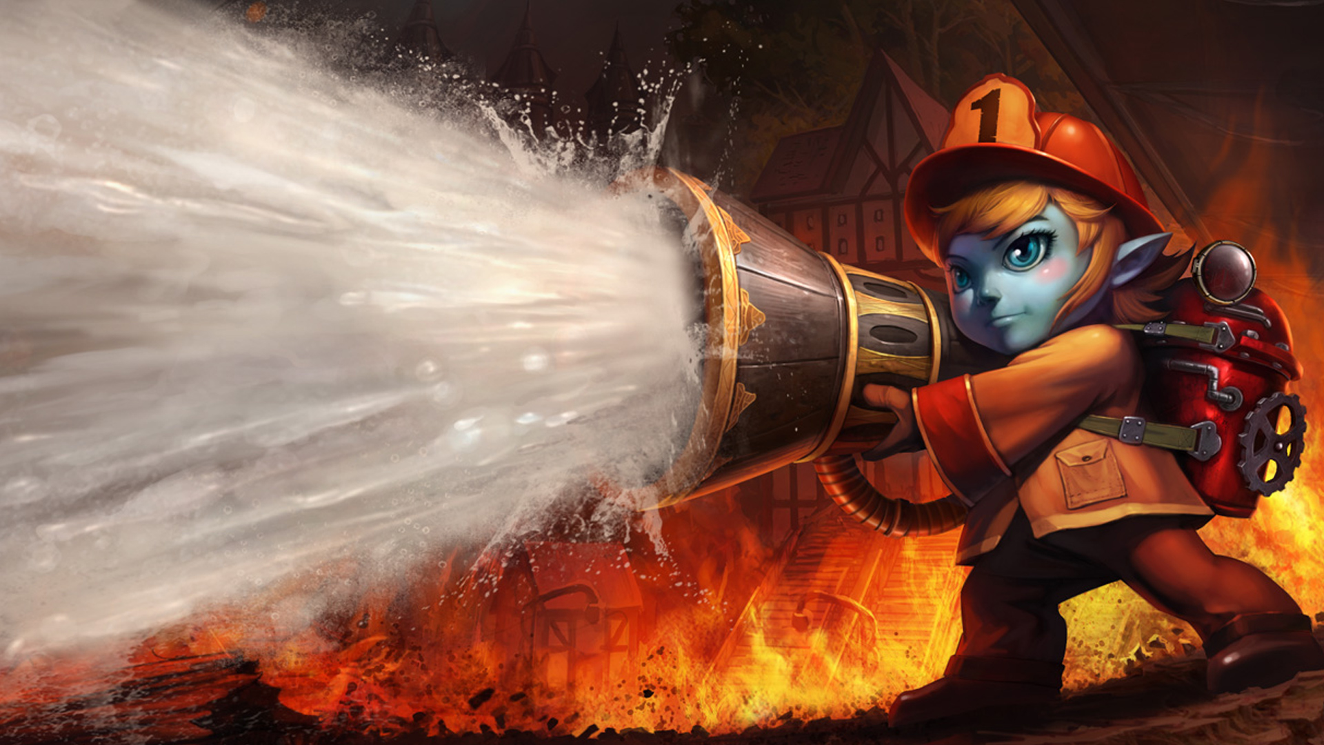 Soraka Splash Firefighter Skin League Of Legends Girl HD Wallpaper