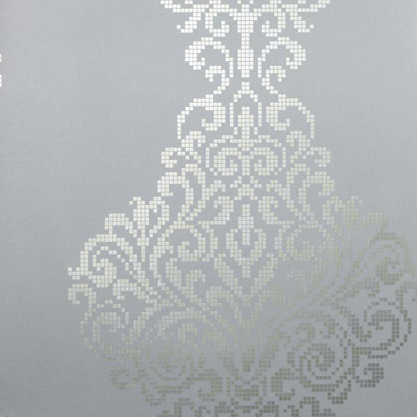 Home Wallpaper Contemporary Lux Pewter Metallic Damask Wallpaper