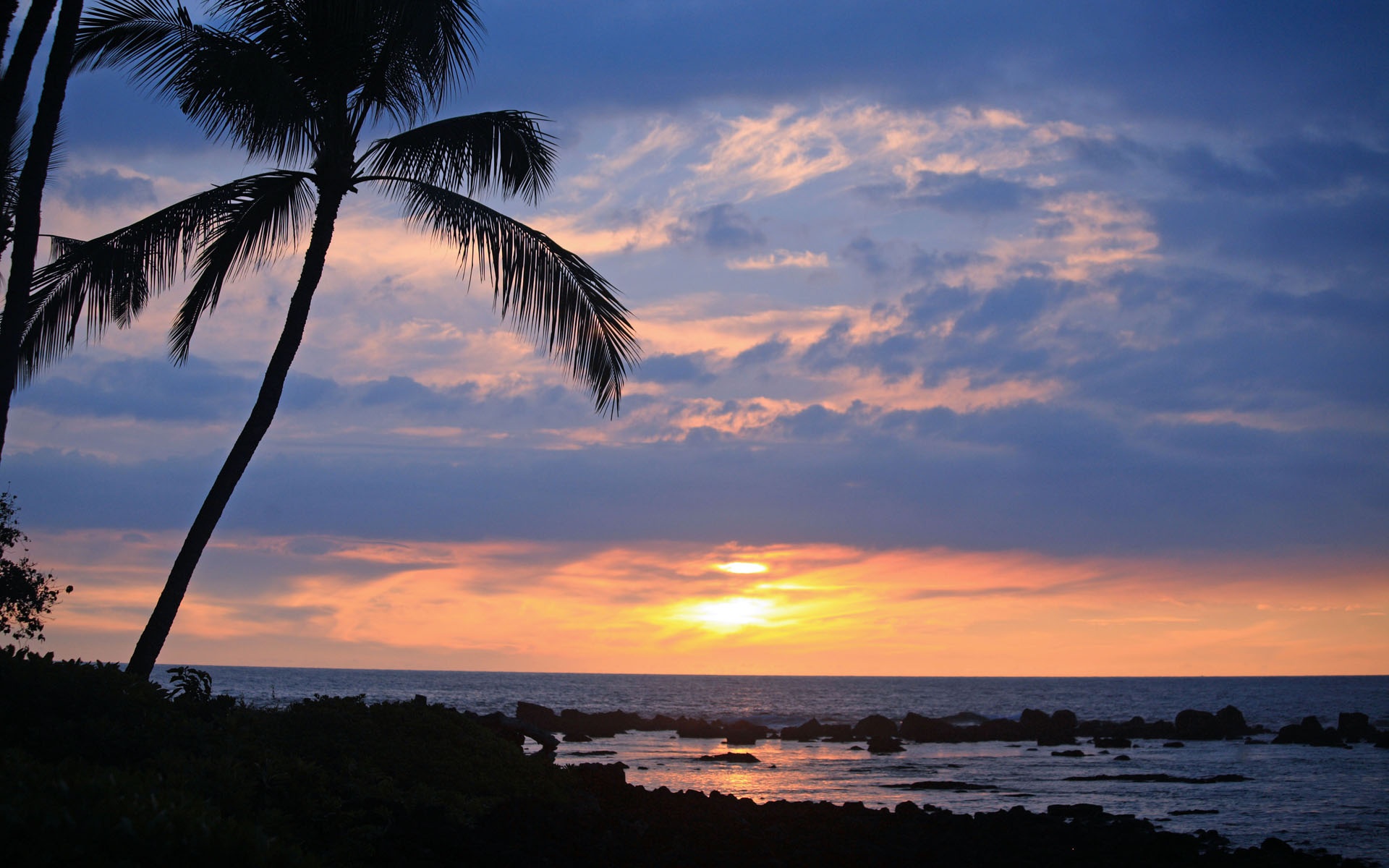 Beach Sunset Keauhou Tropical Wallpaper Desktop Mac