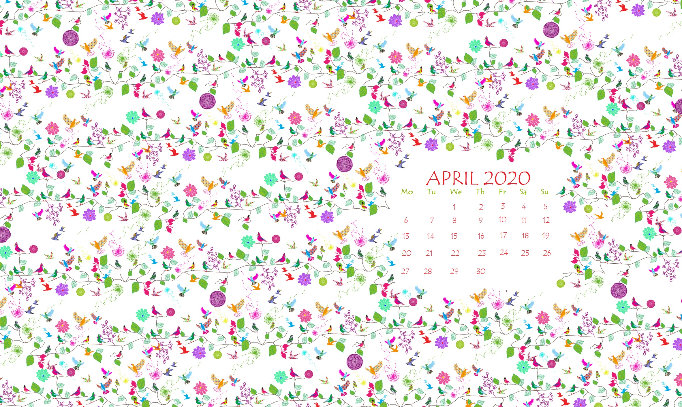 April Wallpaper Calendar