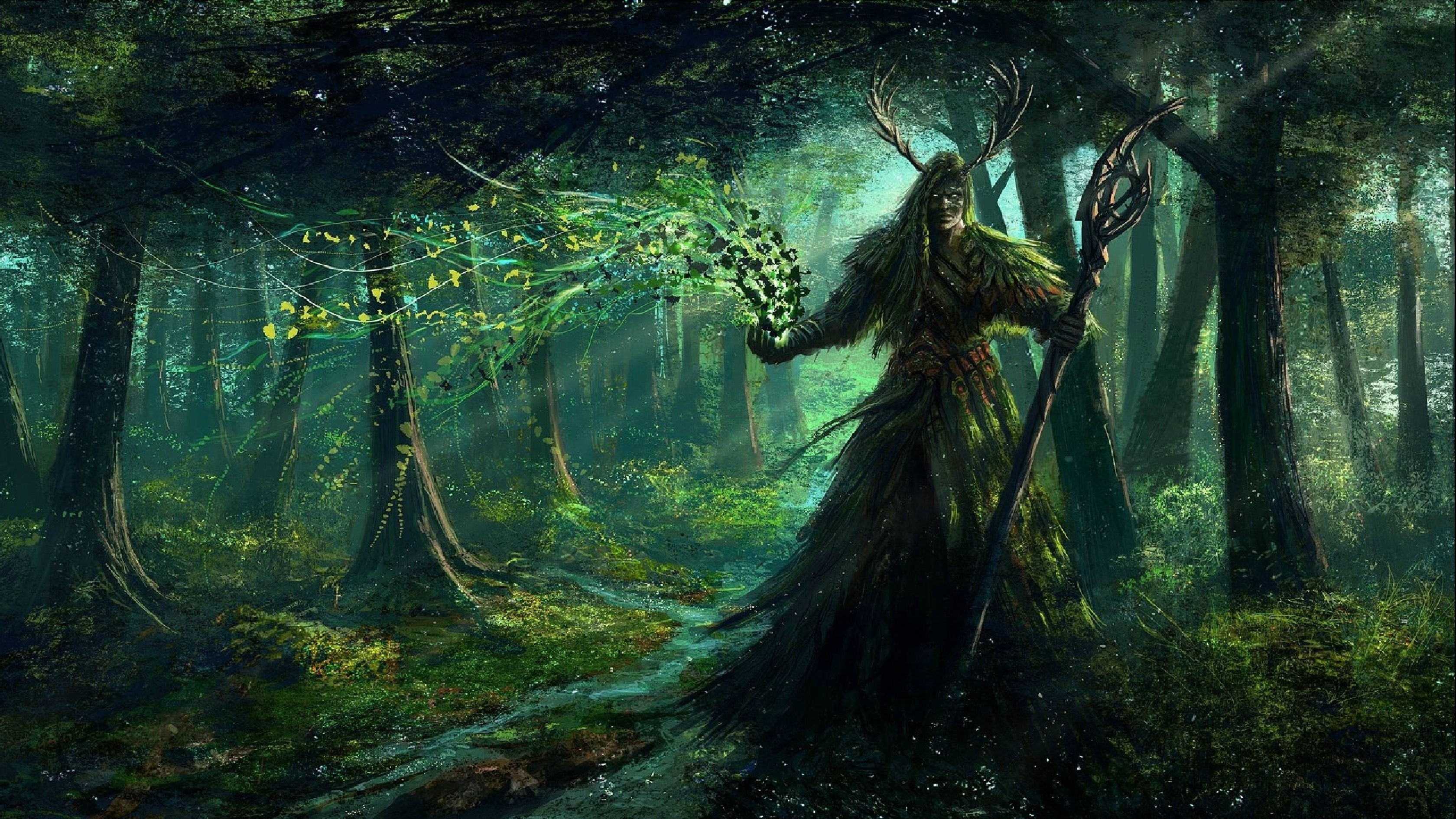 Fantasy Mage Wizard Sorcerer Art Artwork Magic Magician Wallpaper