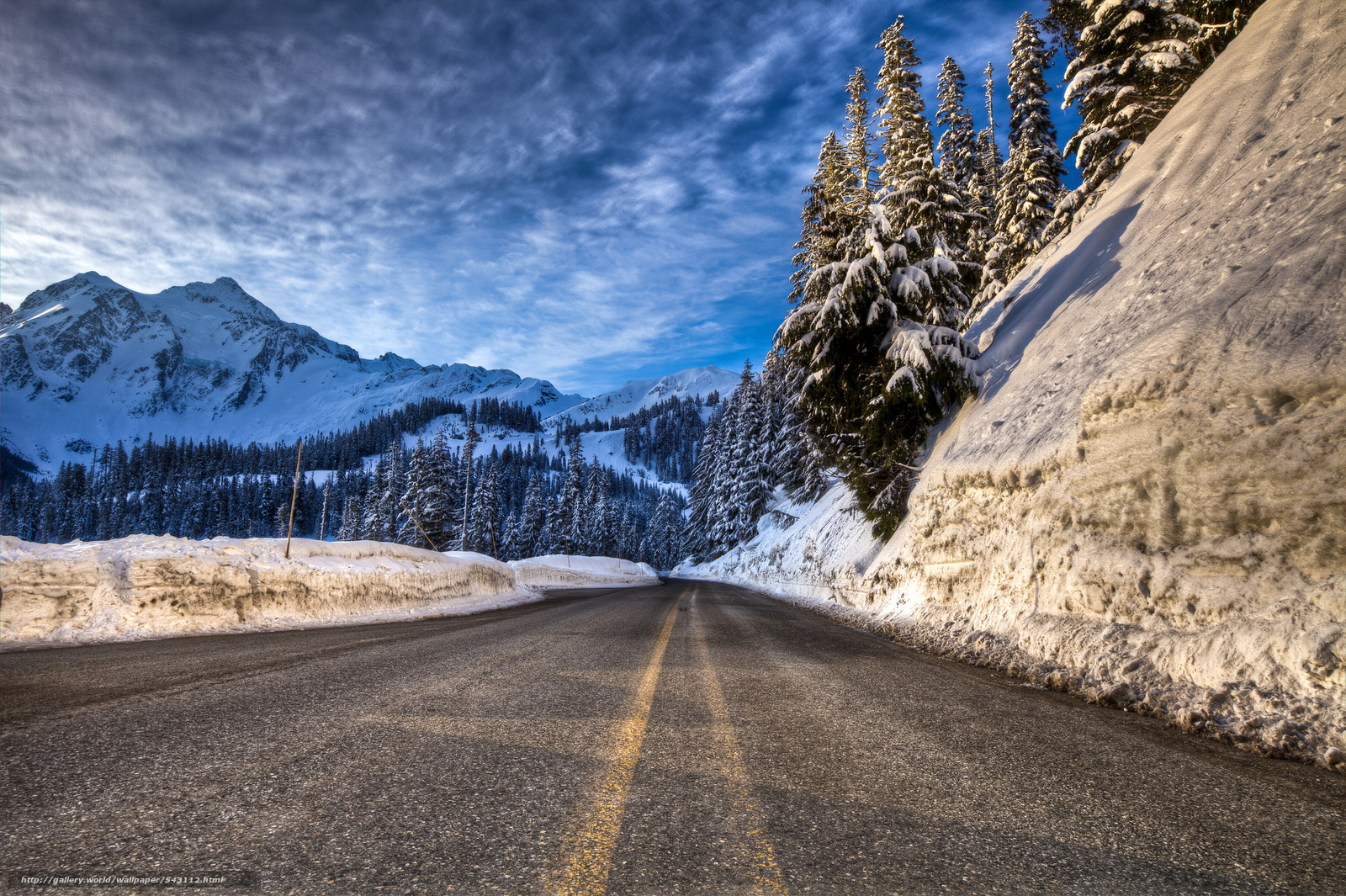 Wallpaper Road Winter Mt Baker Washington Desktop
