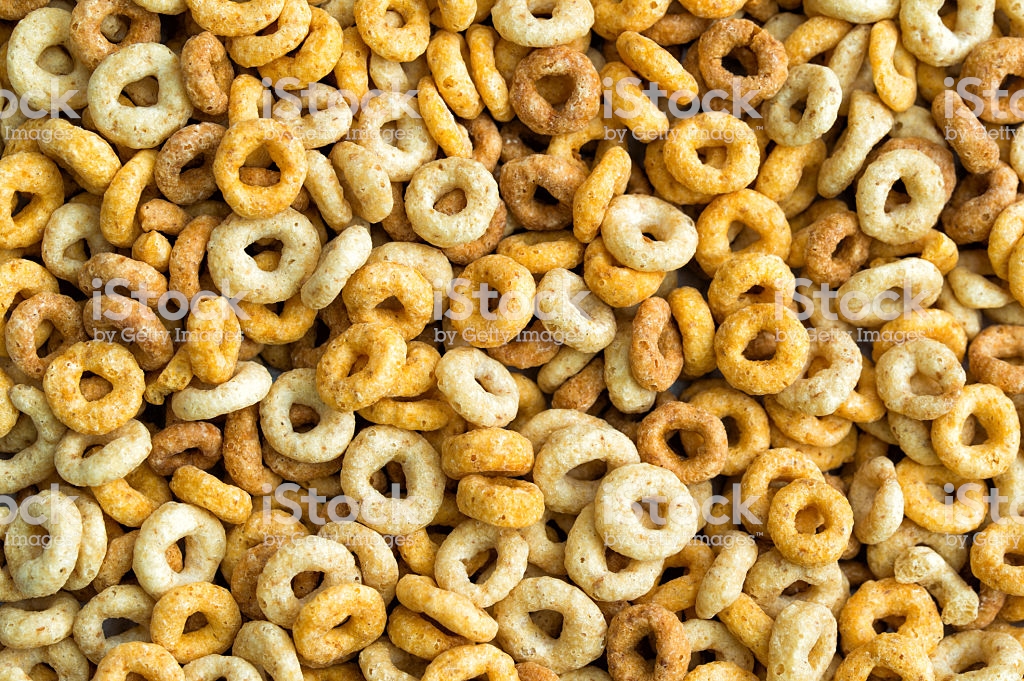 Multigrain Cereals In A Form Of Rings Closeup Food Background