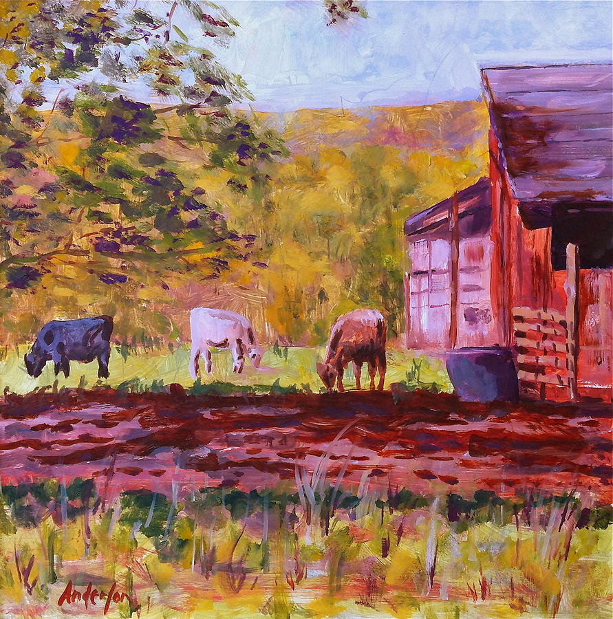 On The Farm Paintings Spring Wallpaper