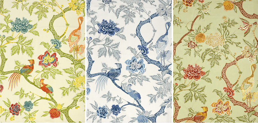 Arbre Chinois in meadow porcelain and sage