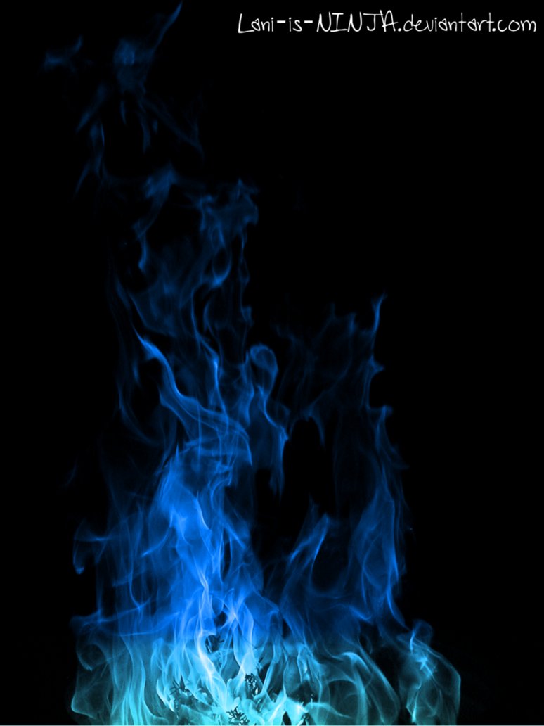 Blue Flame With Black Background By Lani Is Ninja