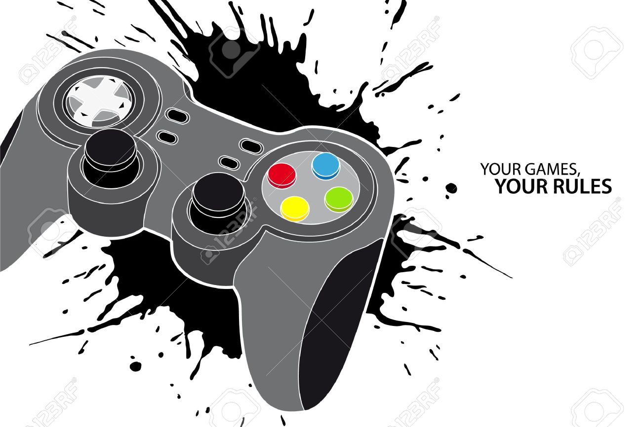 Vector Console Or Pc Joystick On White Background Royalty