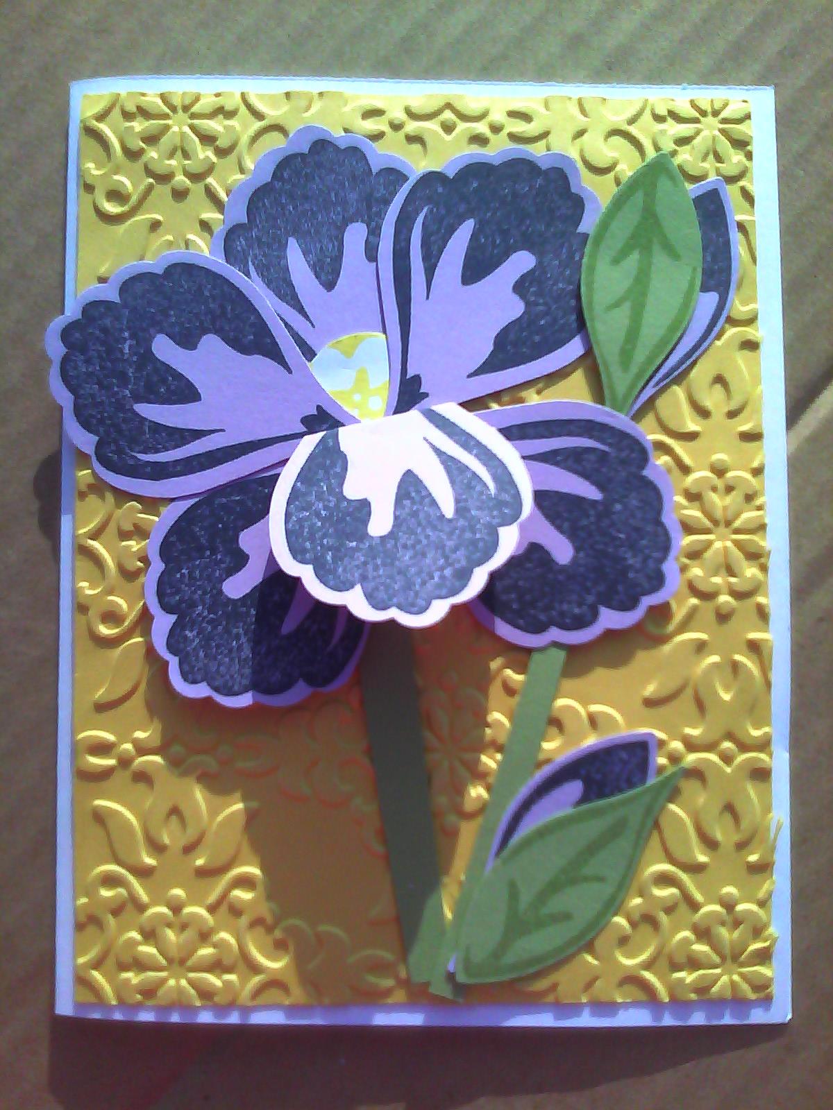 sistochris Scrapbooking and Paper Crafts Punched Flower Greeting Card