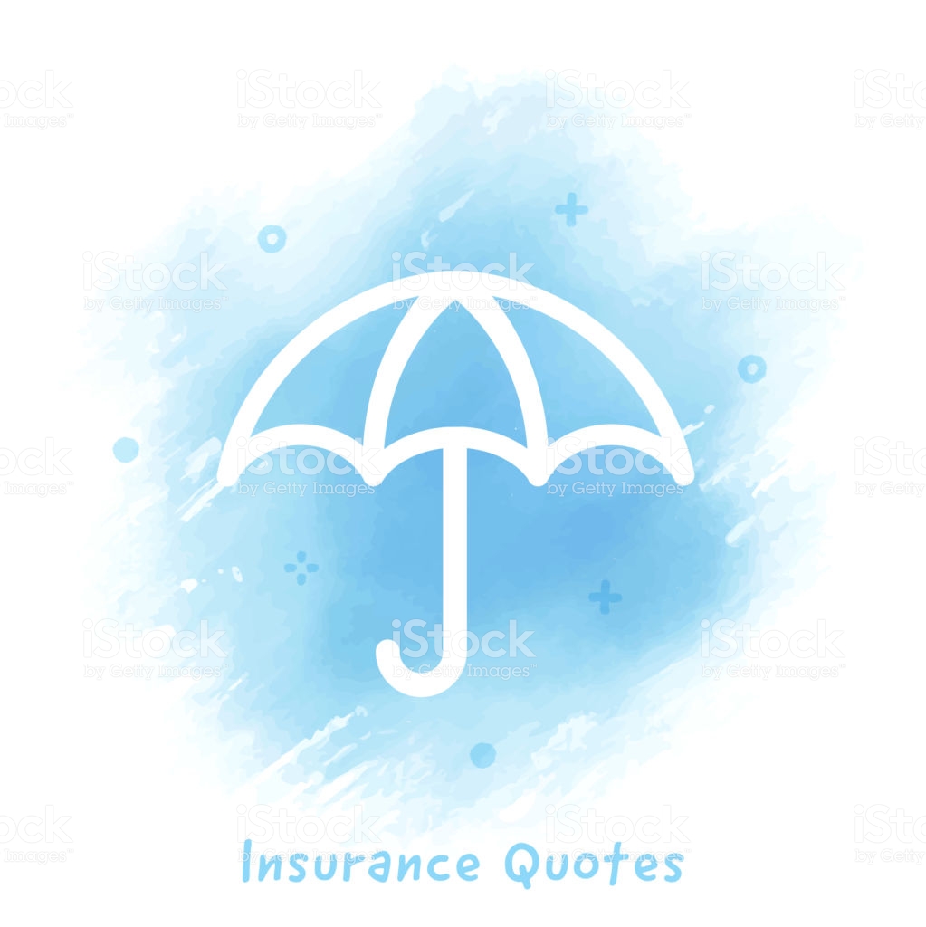 Insurance Line Icon Watercolor Background Stock Illustration