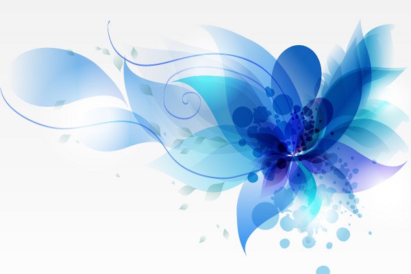  Vector Abstract Blue Abstract Flower Vector Background