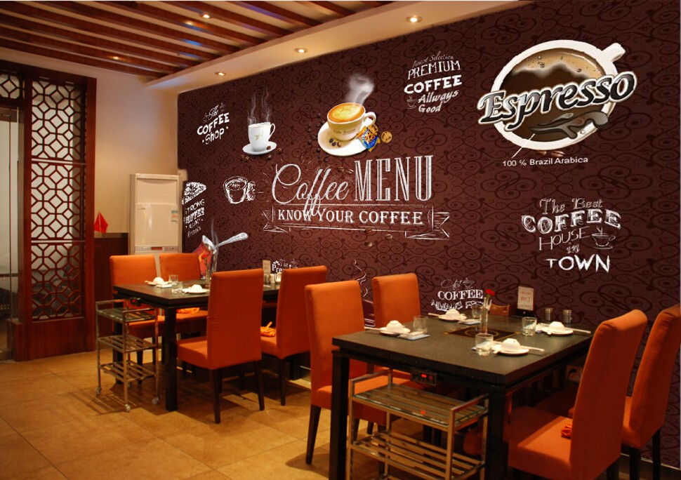 Custom Food Shop Wallpaper Coffee 3d Modern Murals For The Cafe