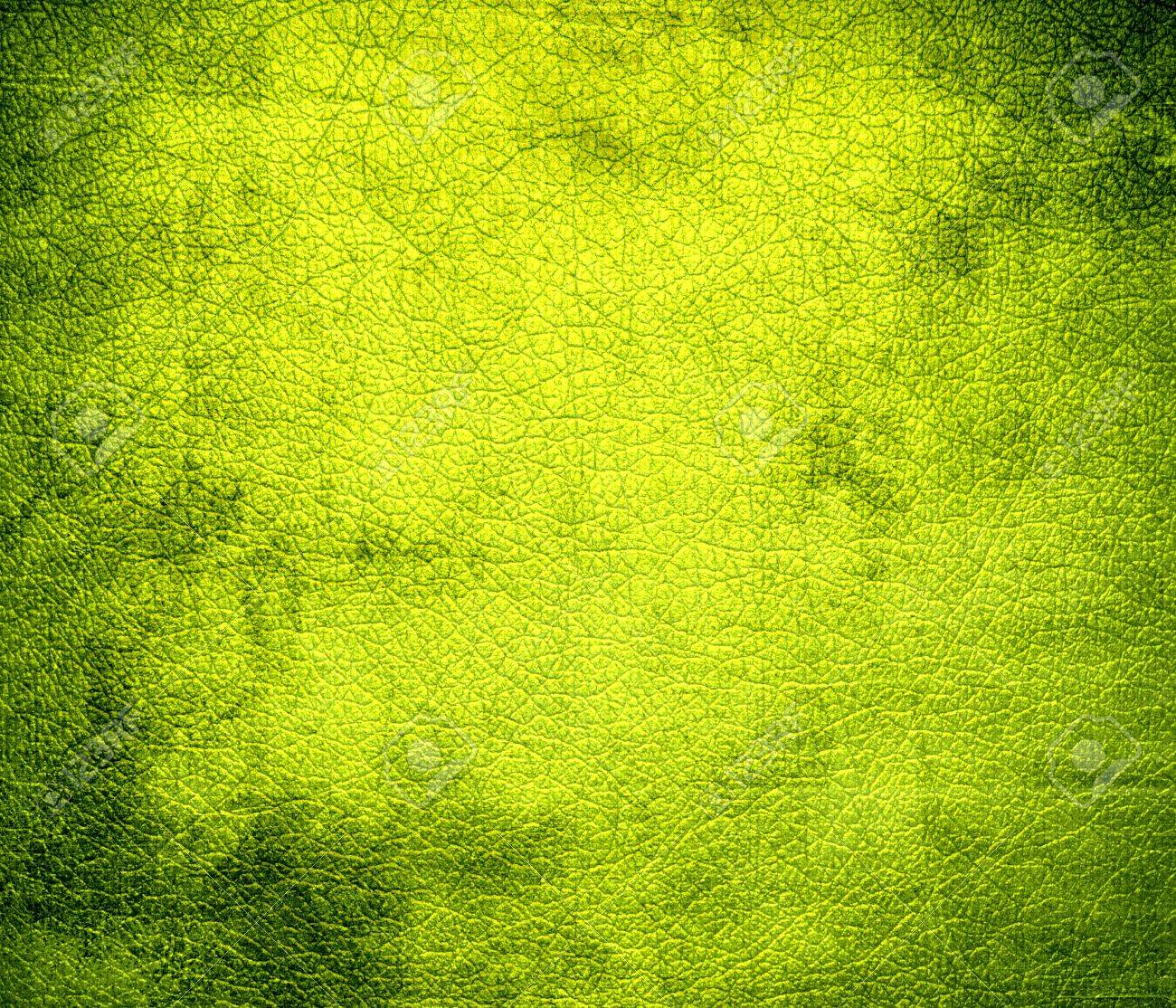 Grunge Background Of Chartreuse Traditional Leather Texture Stock