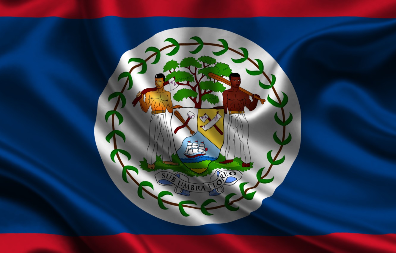 Wallpaper Red Blue Flag Coat Of Arms Texture Belize