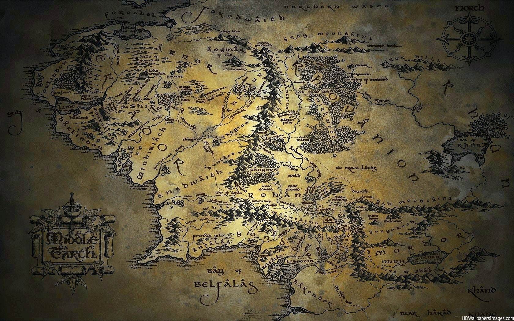 Maps For Map Of Middle Earth Wallpaper