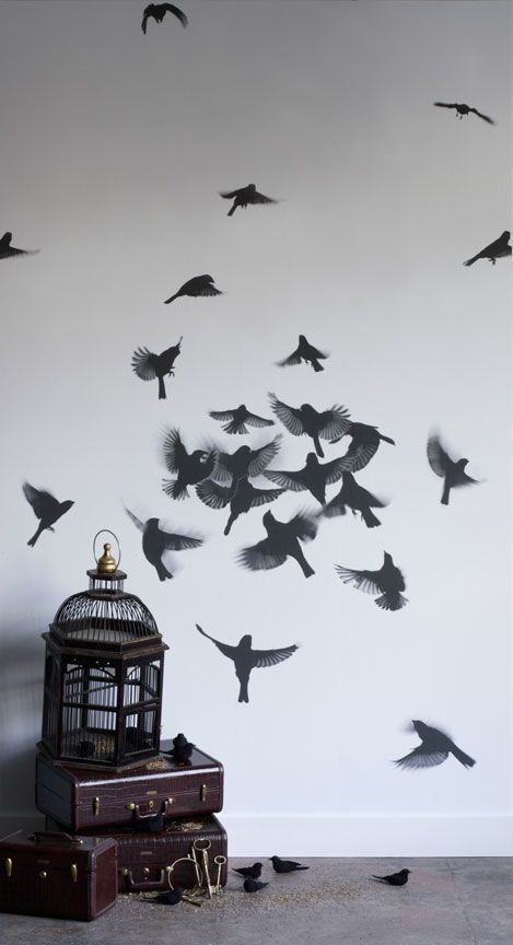 Silhouette Flying Birds Wallpaper Made In New York Remodelista