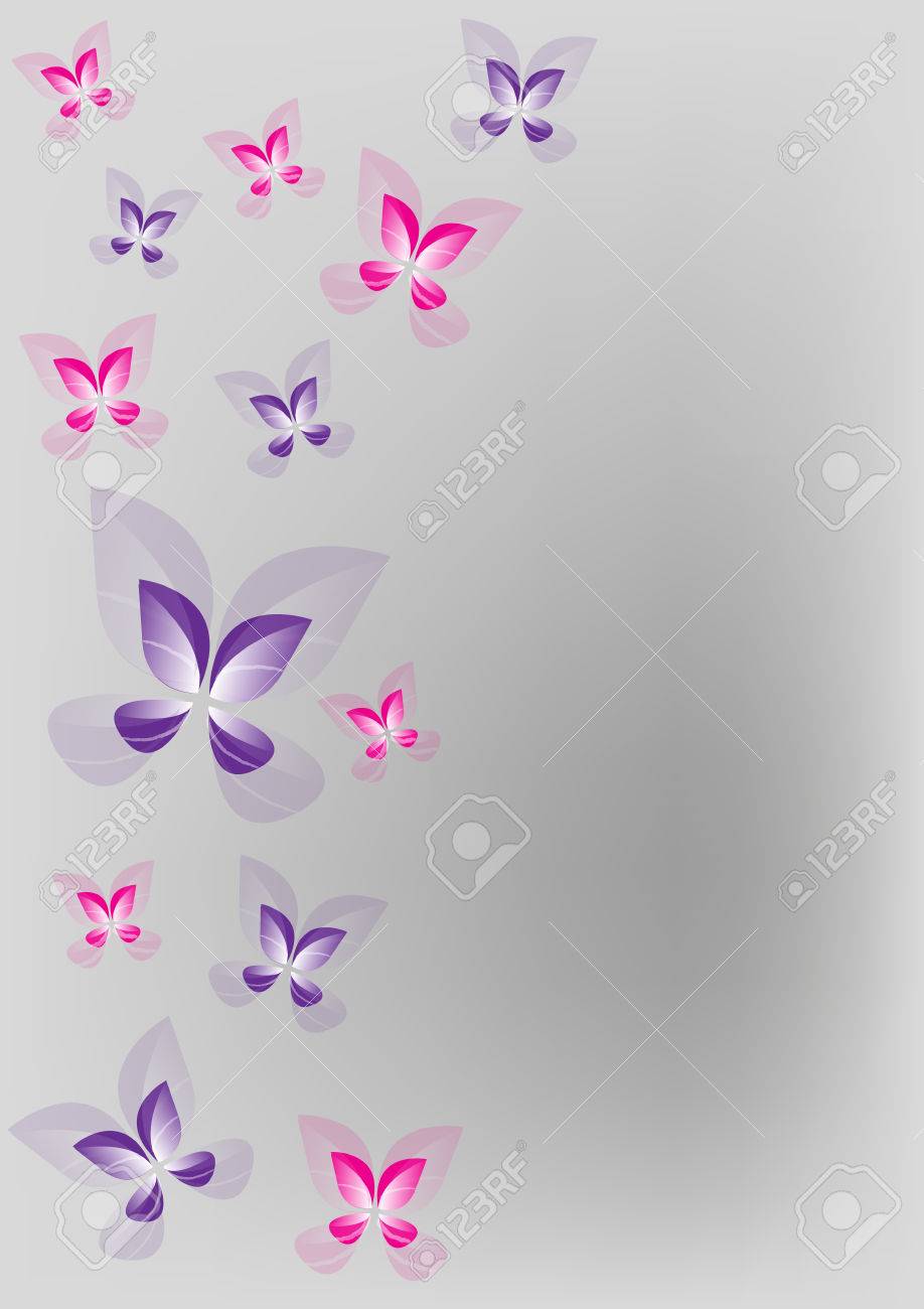 Tarjeta Wallpaper Mariposa Rosada Y P Rpura Vector Ilustraciones