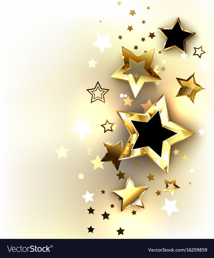Golden Sparkling Stars On A Light Background Design With Gold