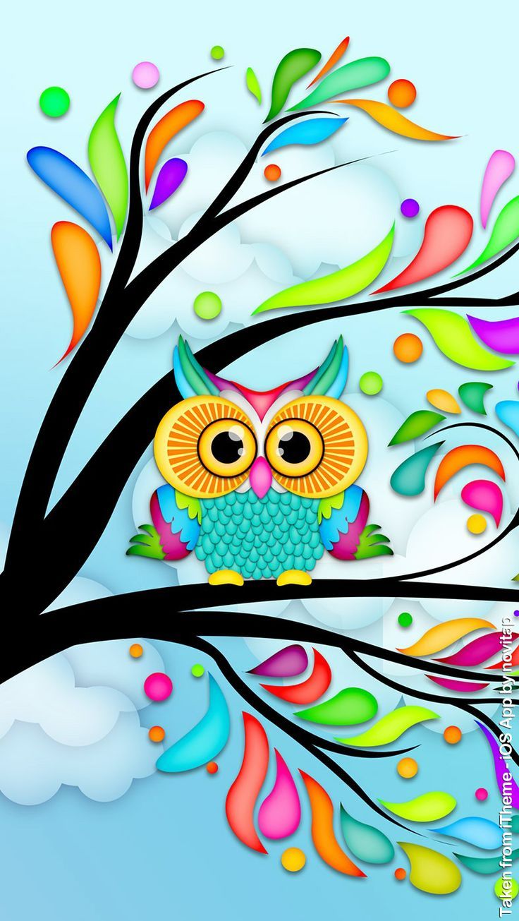 iPhone Wallpaper Owl Art Color Owls