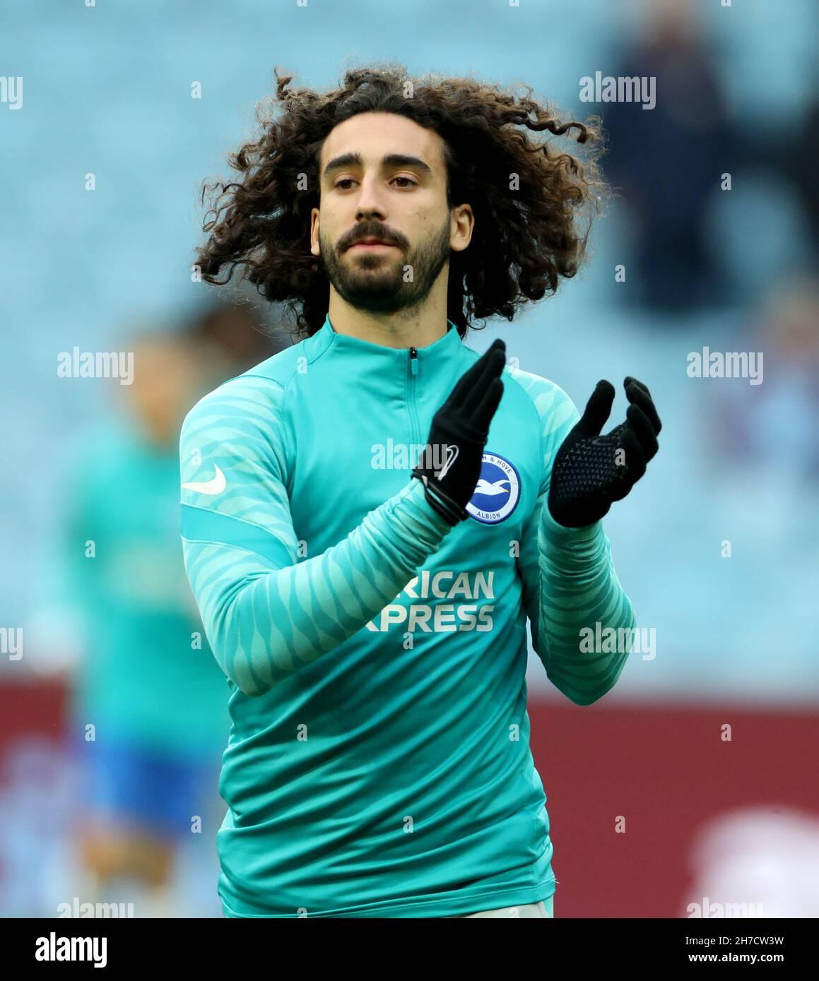 Brighton and Hove Albions Marc Cucurella warms up ahead of the