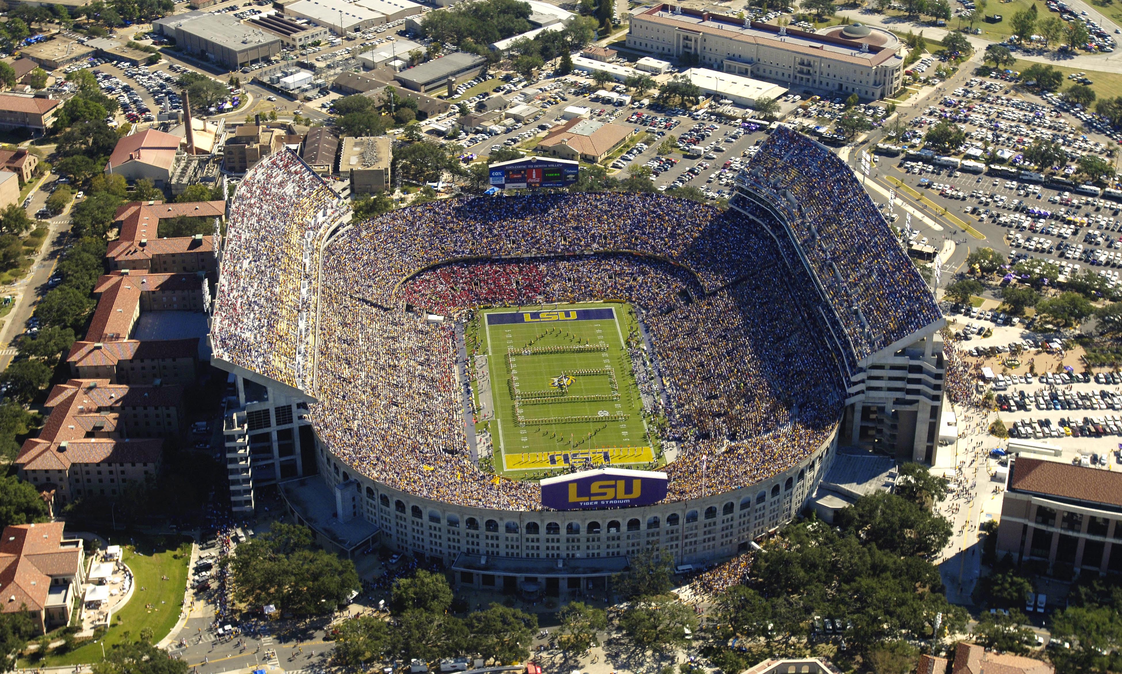 Lsu Tiger Stadium Aerial Home Of The Bengal Tigers