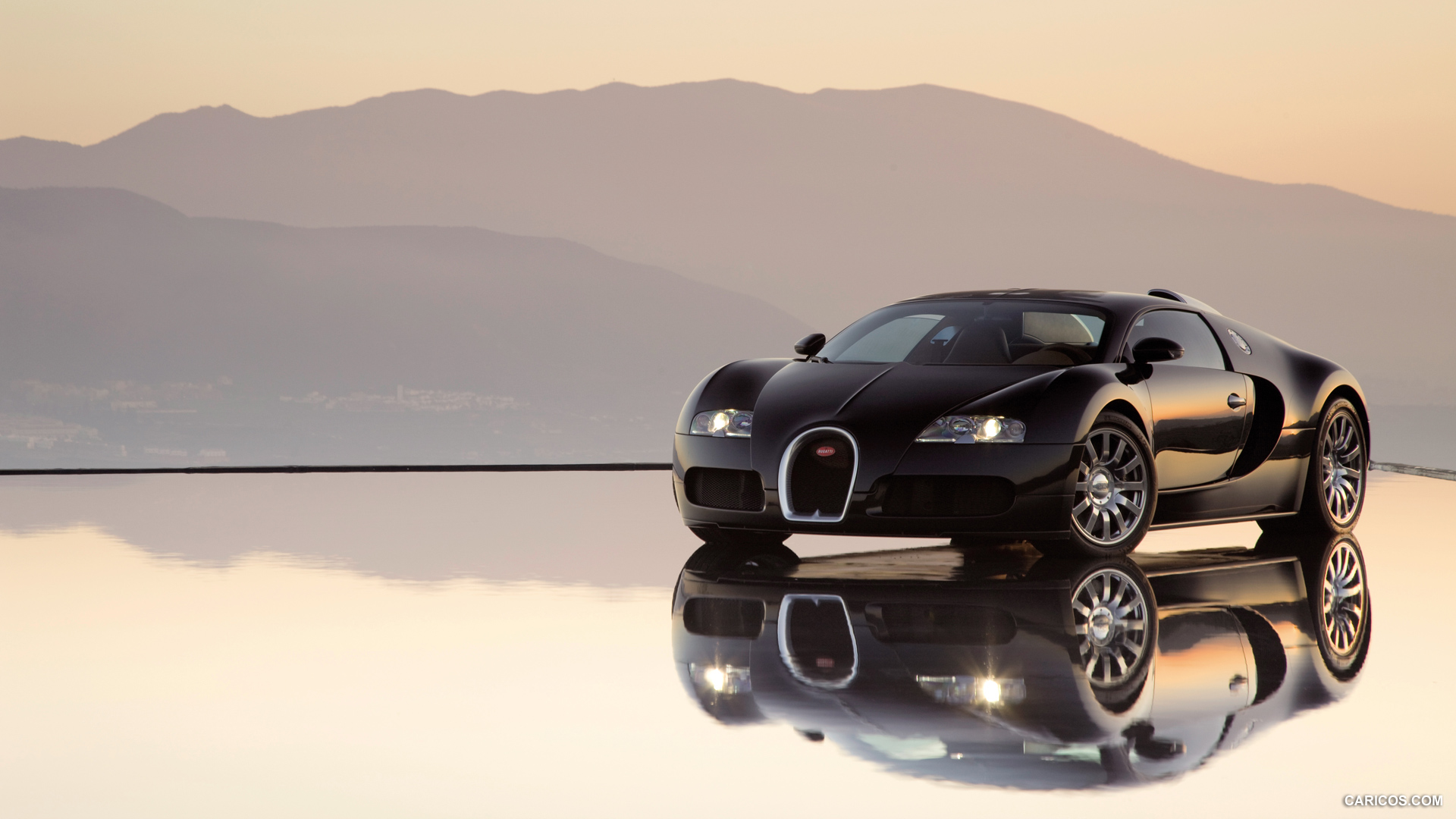 Bugatti Veyron Grand Sport Black Front HD Wallpaper