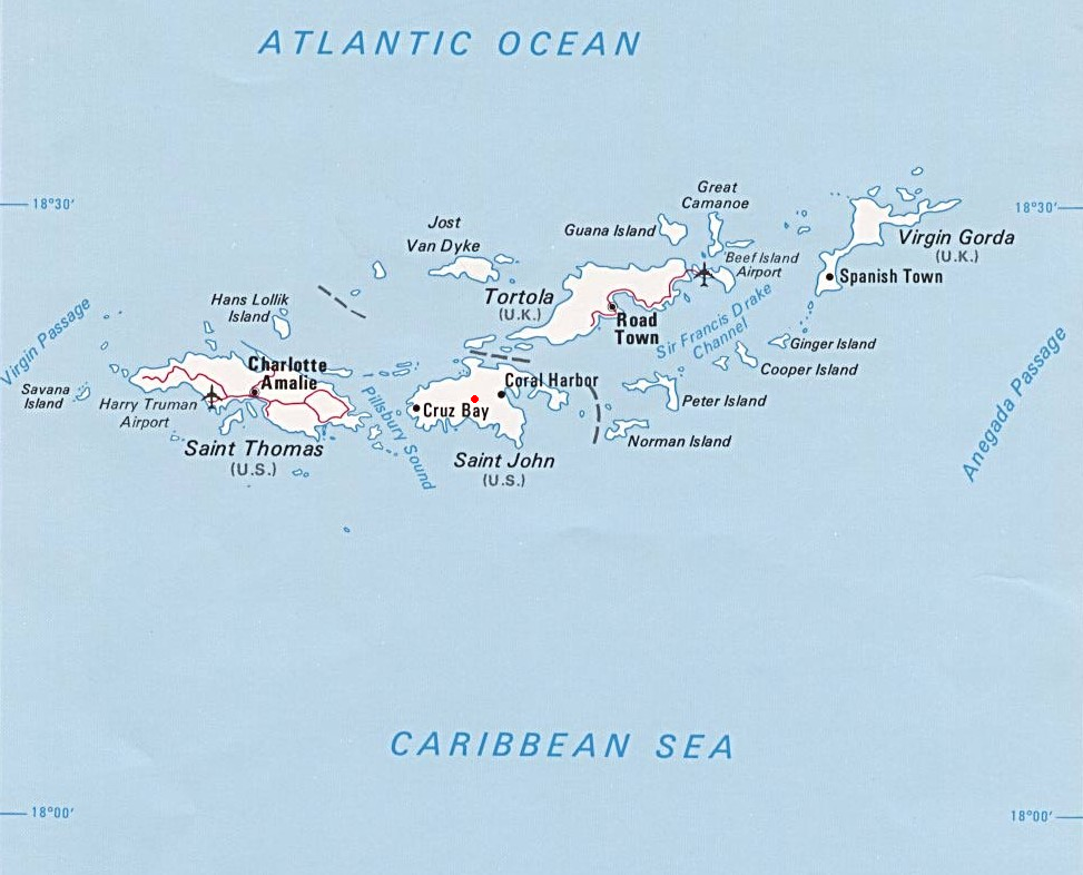 St Thomas Virgin Islands Map Desktop Background For HD
