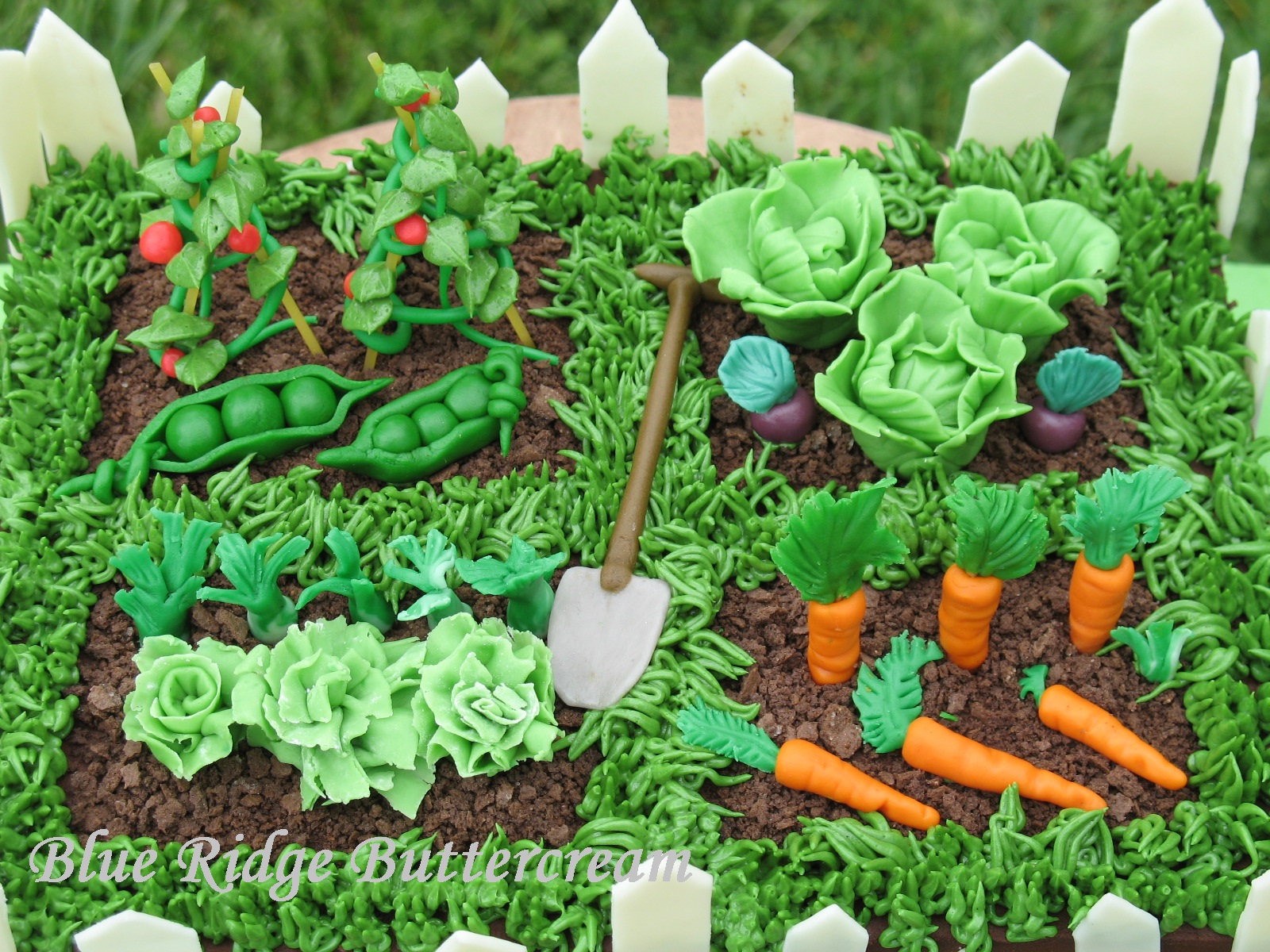 Vegetable Garden Cake Detail