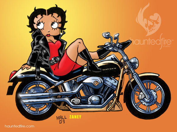 Betty Boop On A Motorcycle By Cyclonaut