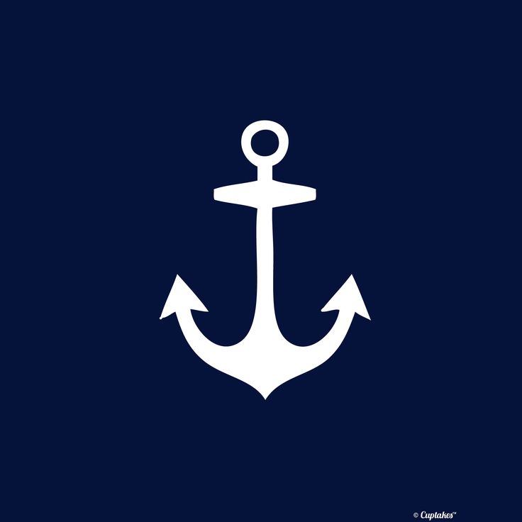 Navy Background White Anchor