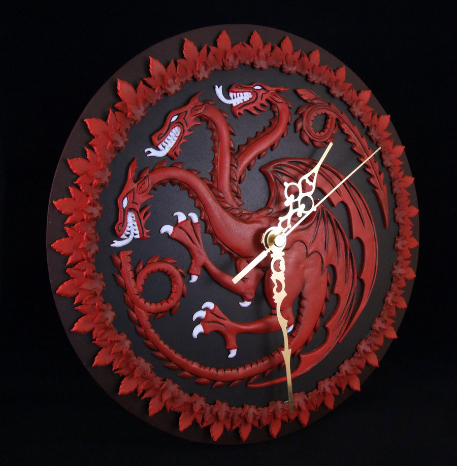 Targaryen sigil clock 2 by Bakenekoya on