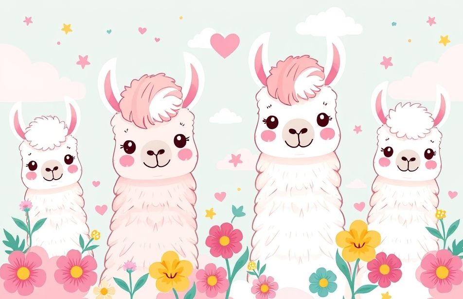 Kawaii Llama Wallpaper