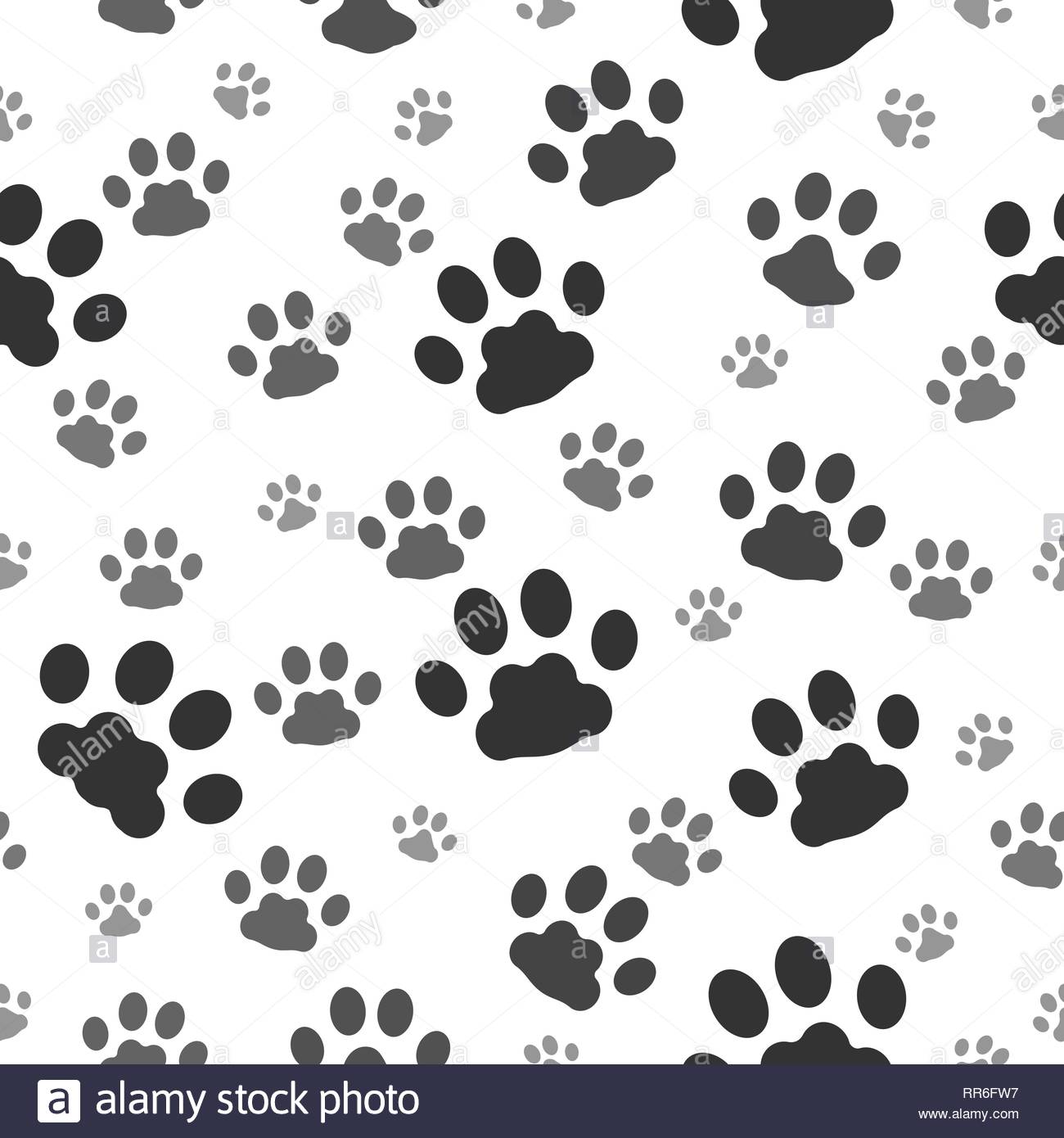 Paw Prints Pattern Paws Print Of Dog Seamless Background Cat
