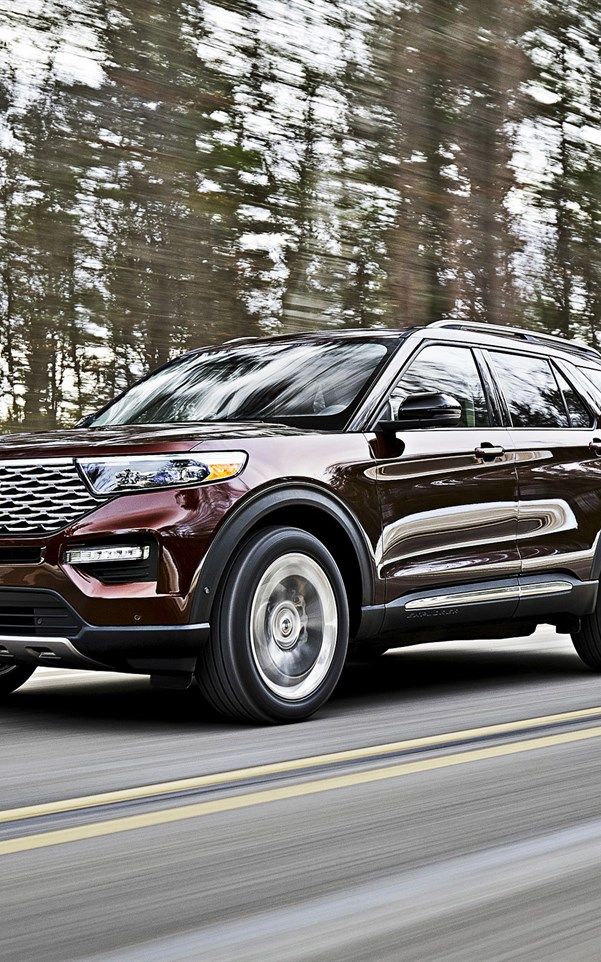 Ford Explorer American Luxury Suv Front New Burgundy