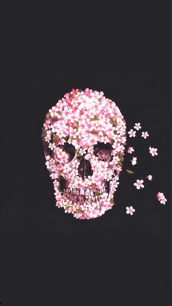 Free download background cute flowers halloween iphone pink skull
