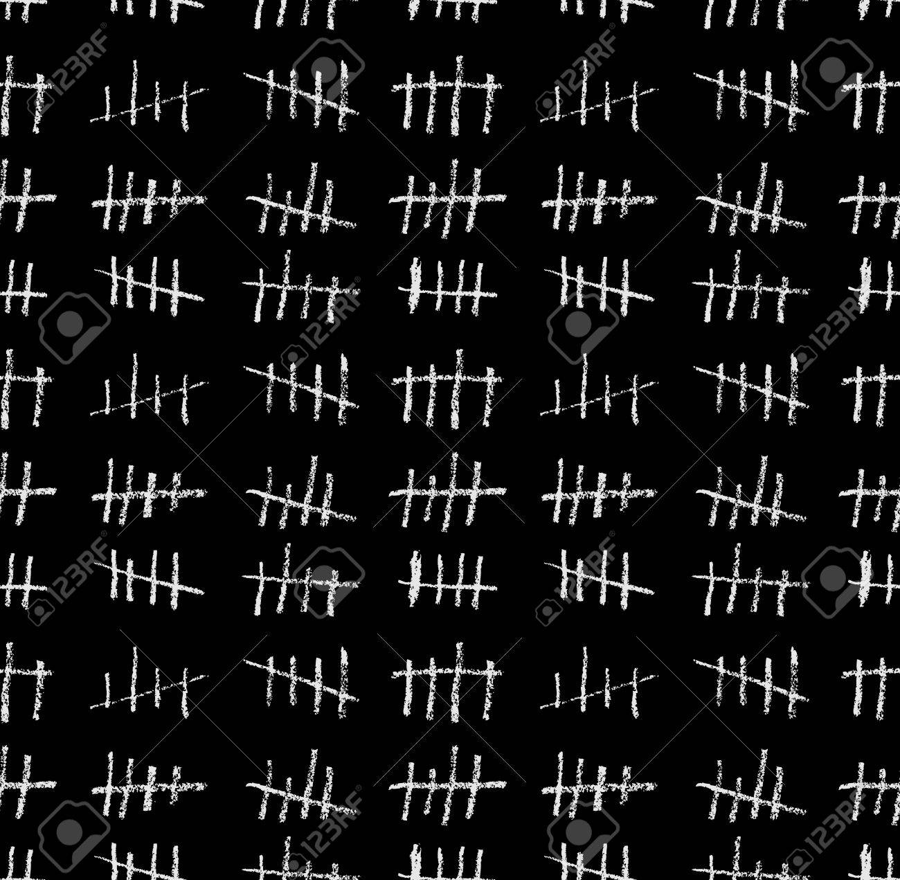 Tally Marks Day Counting Seamless Pattern Background With
