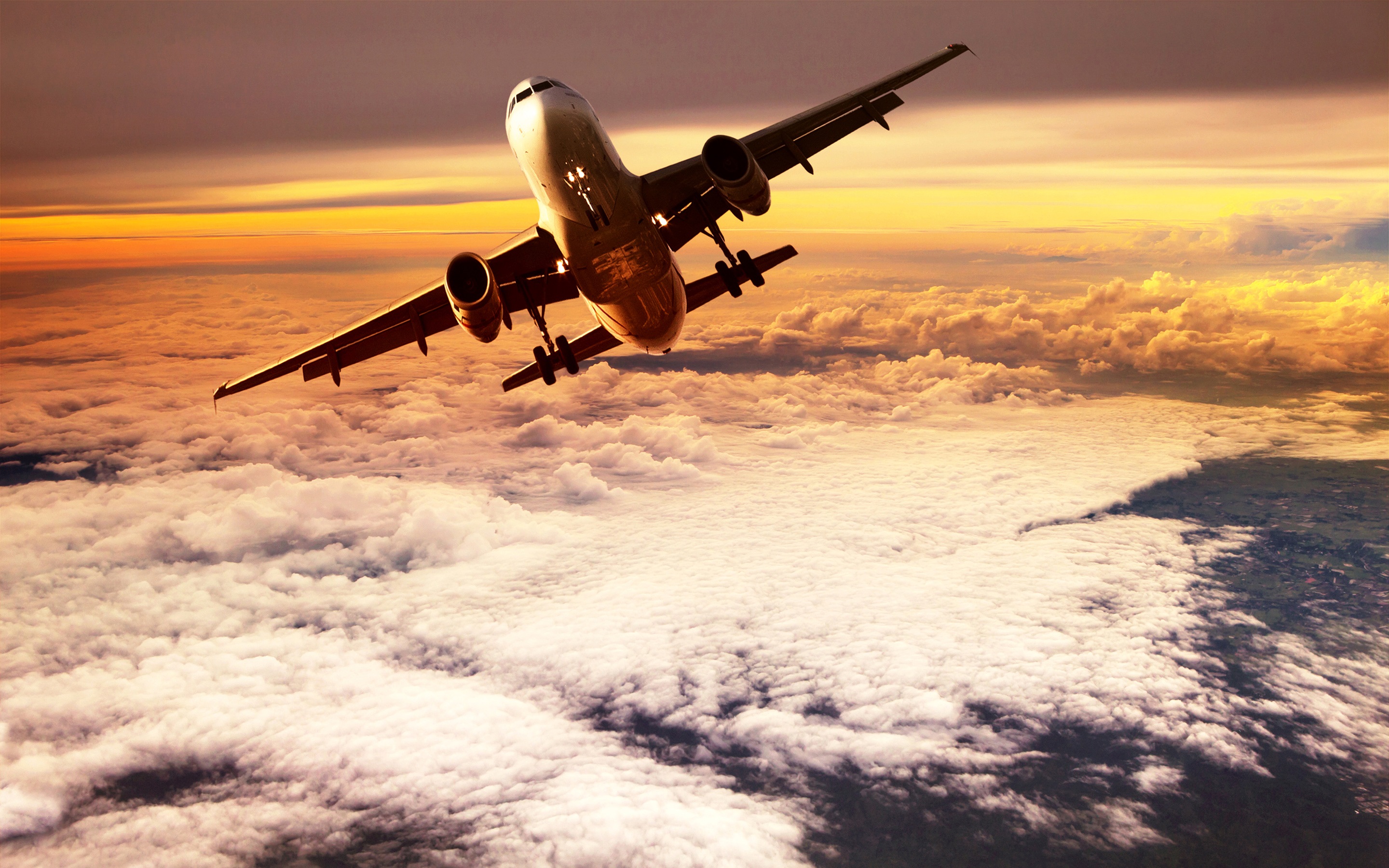 Passenger Plane Flying On Clouds Top Wallpaper Aircraft
