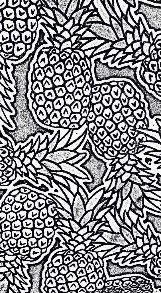 Black And White Fruit iPhone Pineapple Screen Sketch Wallpaper