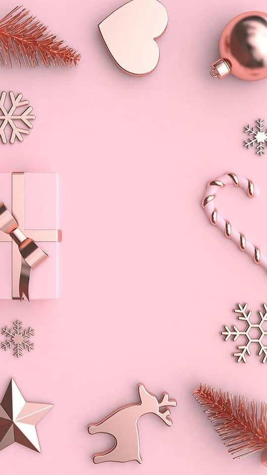 Splendid Christmas Pink Wallpaper Source