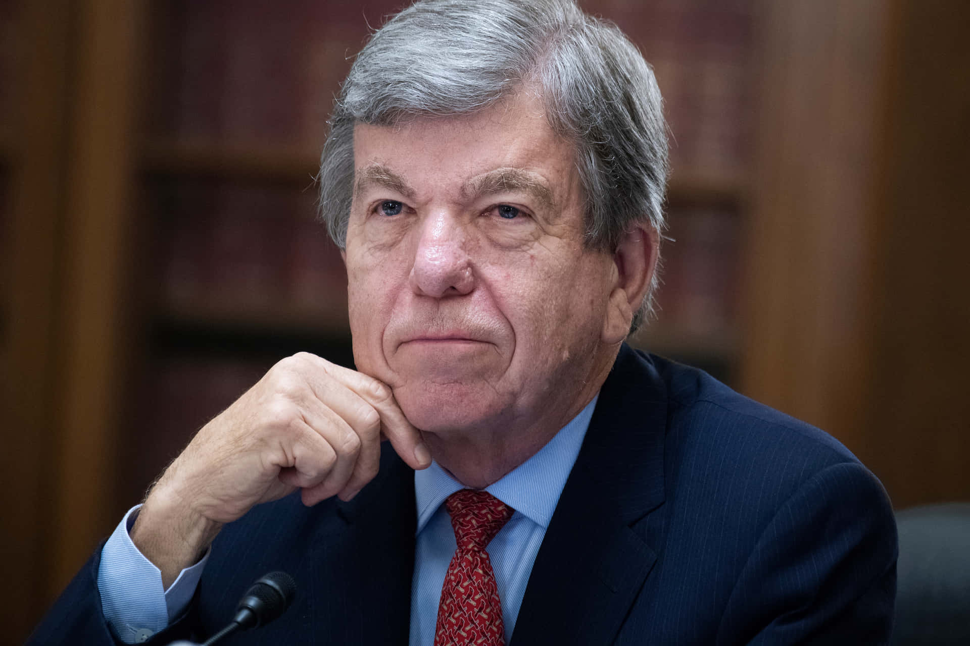 Roy Blunt Concentrated And Reflective In Thought Wallpaper