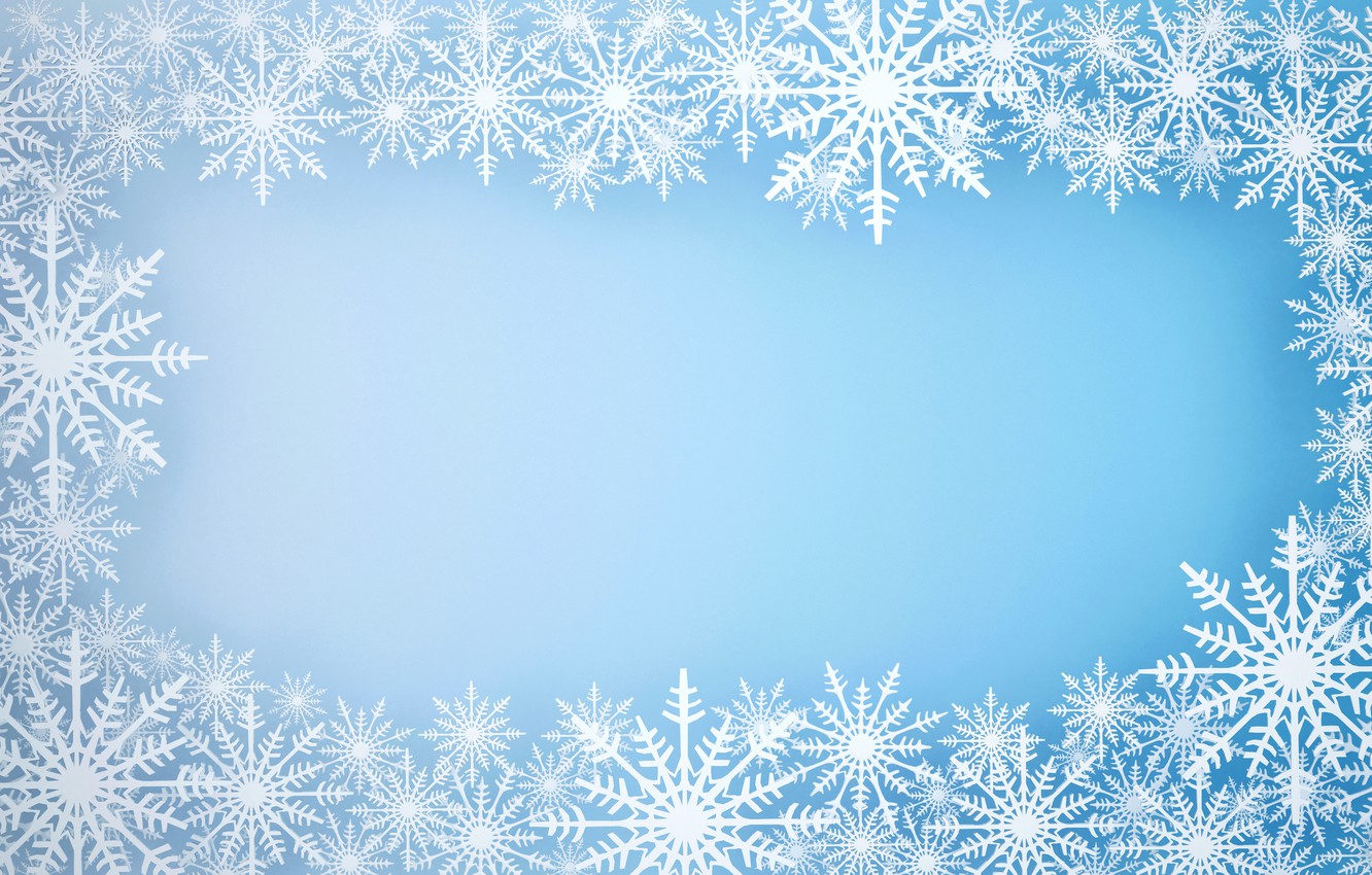 Wallpaper Winter Snow Snowflakes Background Frame Christmas