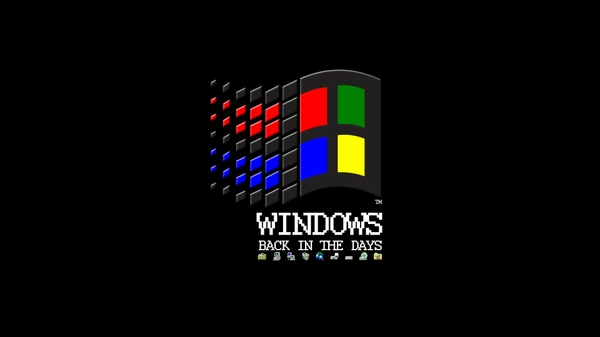 Operating Systems The Days Microsoft Windows Logos Retro Art Wallpaper