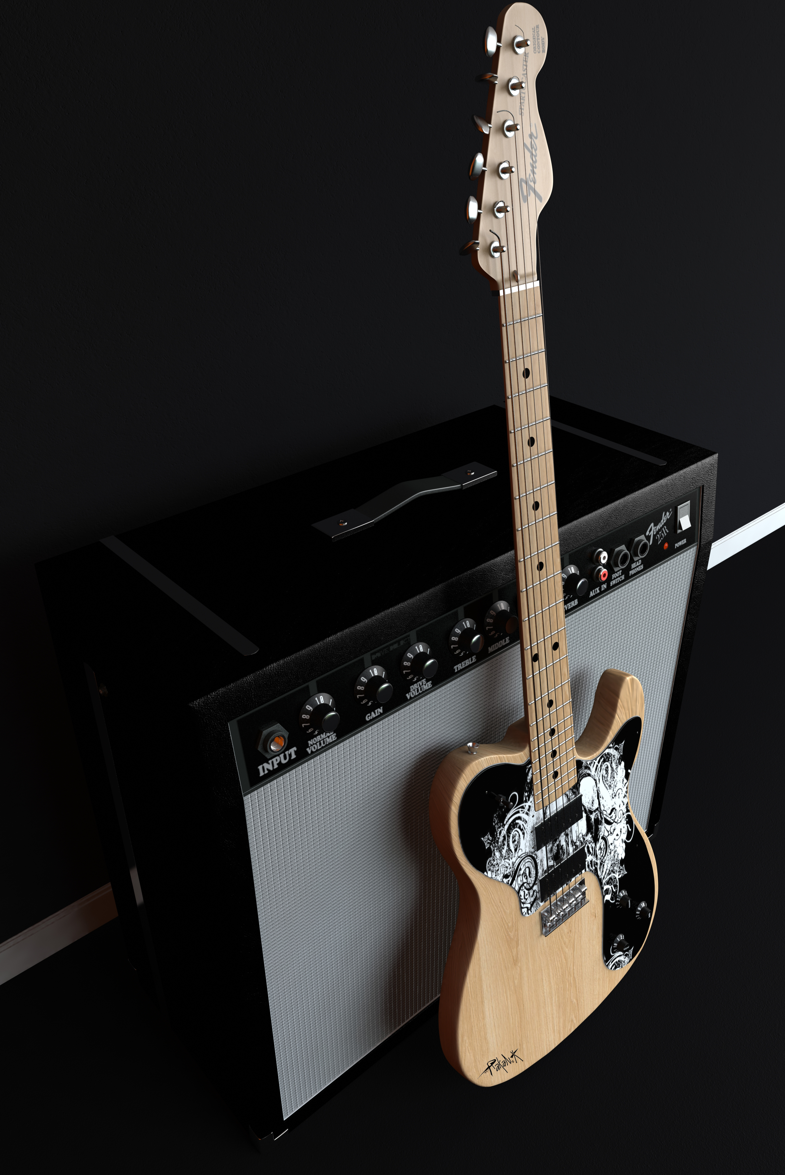 Abstract Fender Guitars Amplifiers Stratocaster