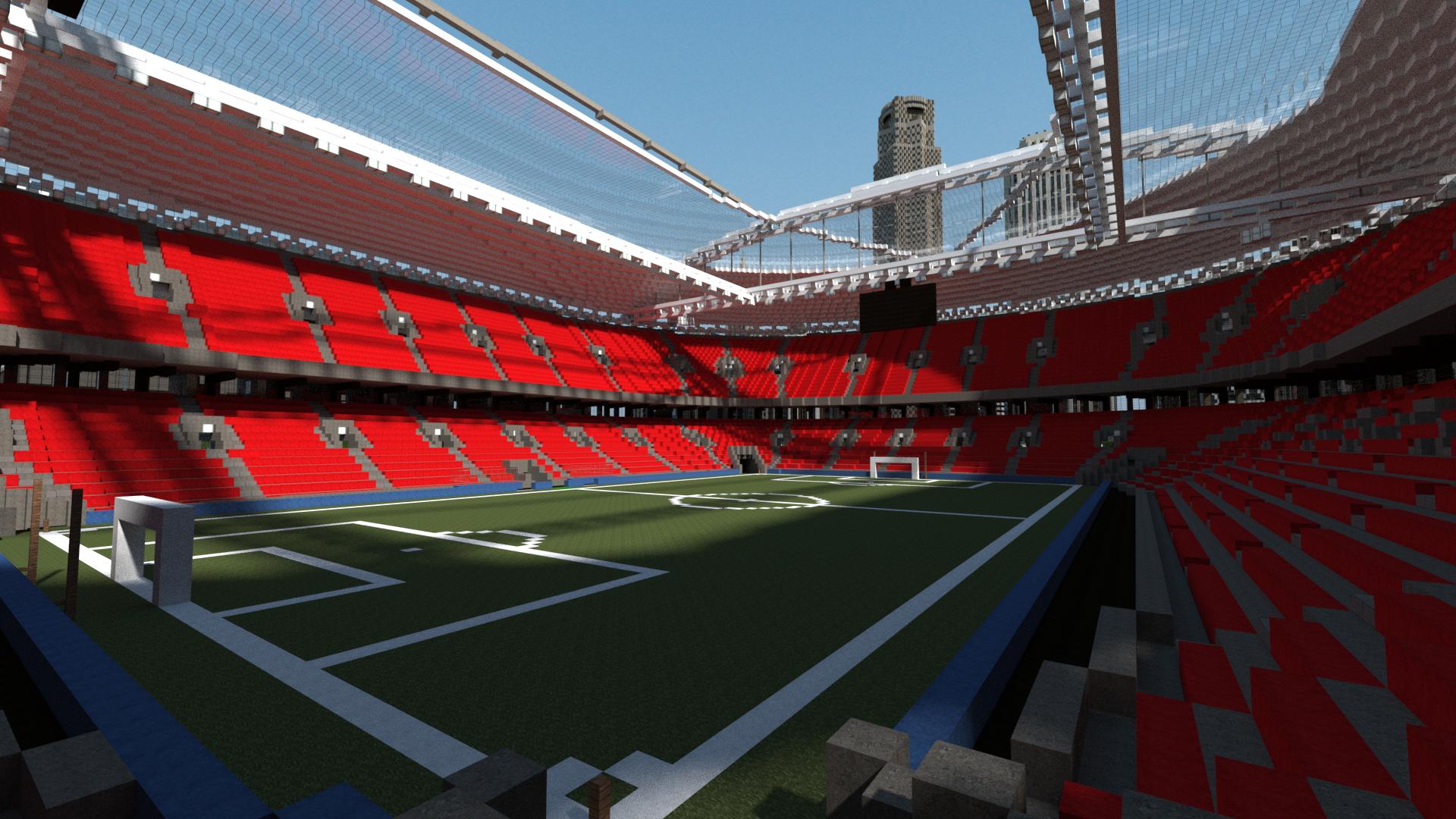 Large Modern Minecraft Football Stadium 1920x1080