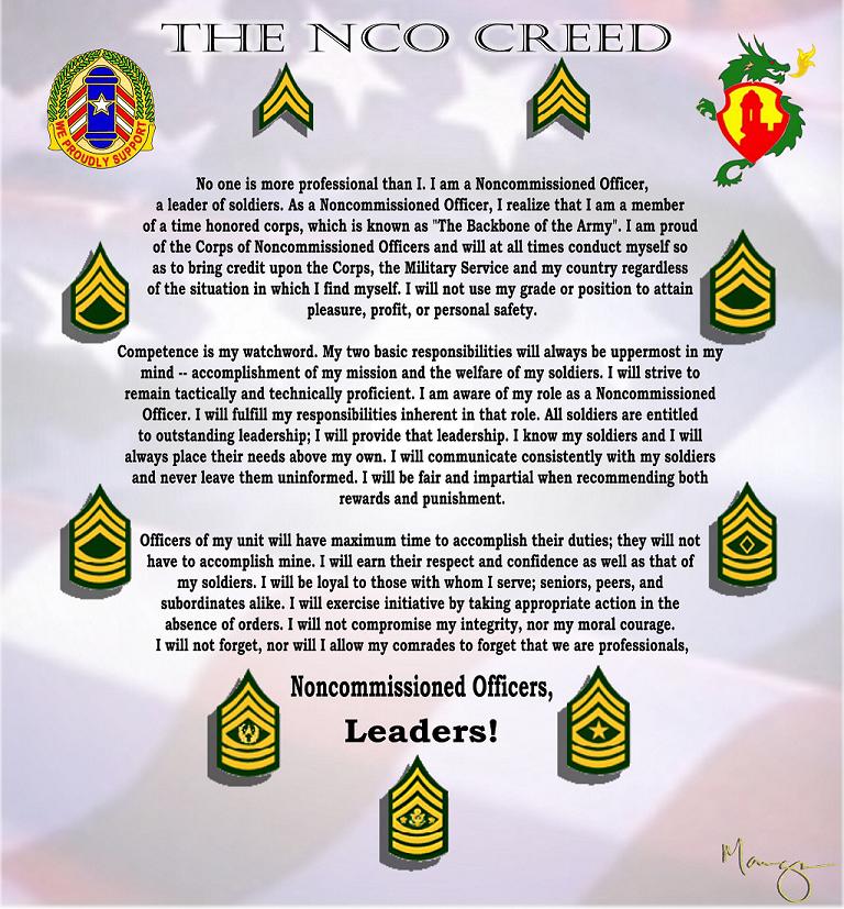 Printable Nco Creed