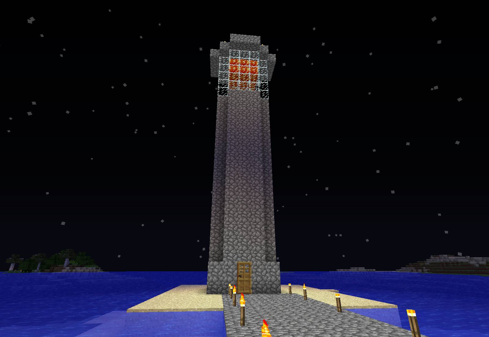 Lava Tower Cobblestone With Light