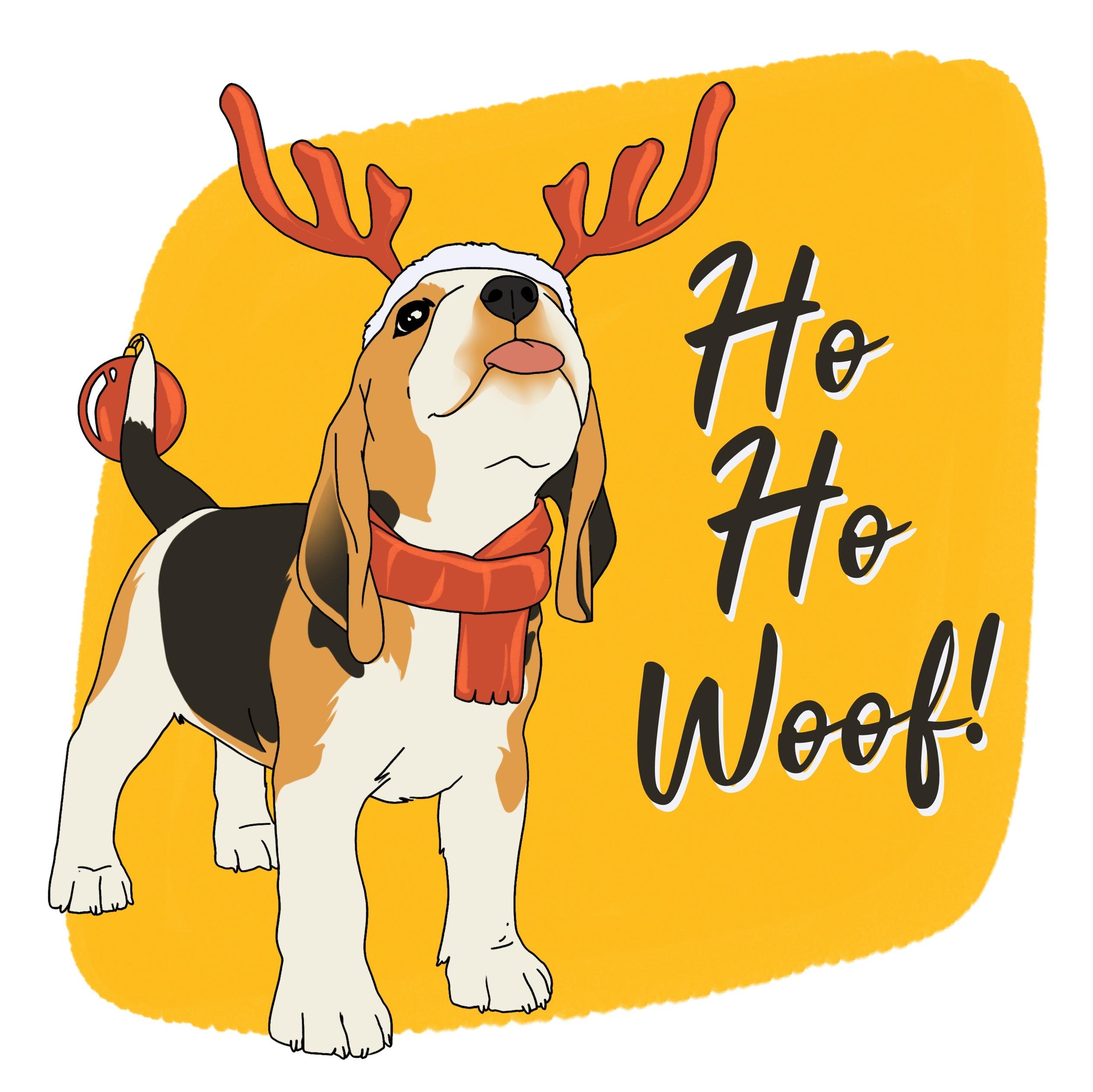 Free download Ho Ho Woof Cute Beagle Card Season Christmas Boomf ...