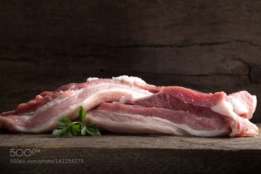 Pic Raw Pork Meat Fresh Rib On Wooden Background