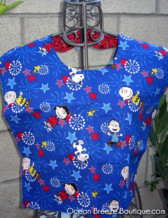 Charlie Brown 4th Of July Adult Bib Make Up Clothing