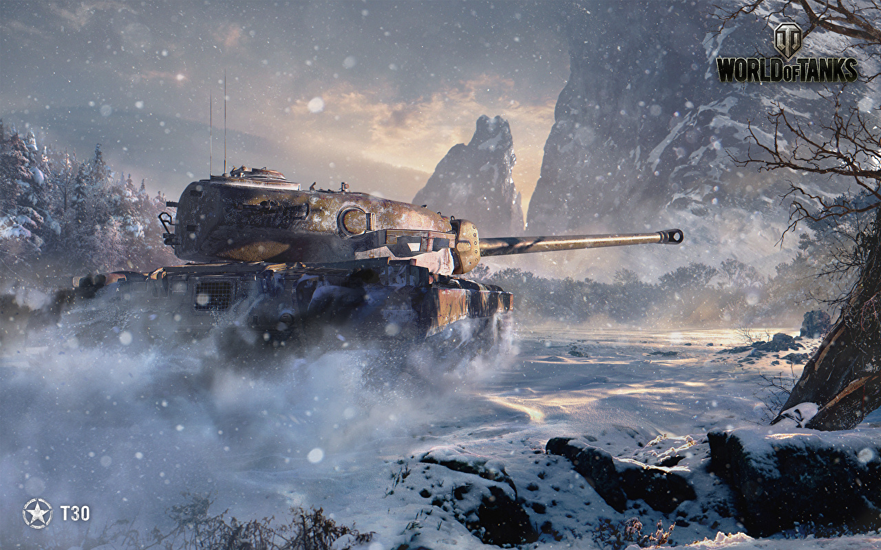Wallpaper Wot Tank T30 Snow Games