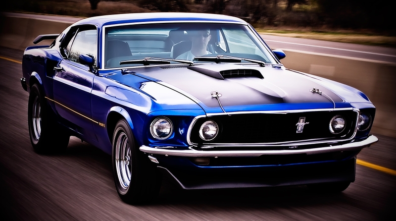 Classic Ford Mustang Wallpaper Blue Vintage Cars Power